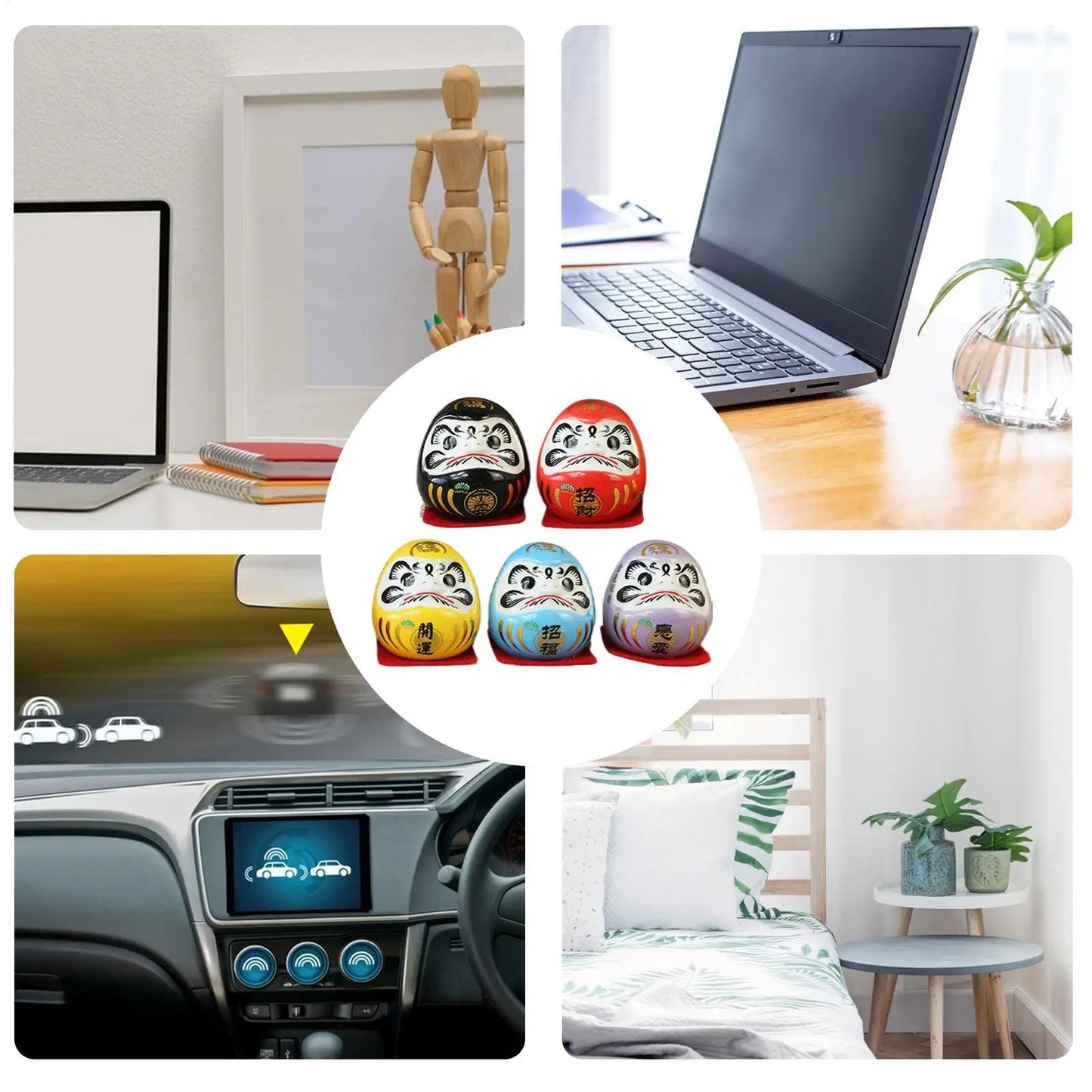 日式达摩陶瓷许愿摆件｜小号招财开运禅意摆设