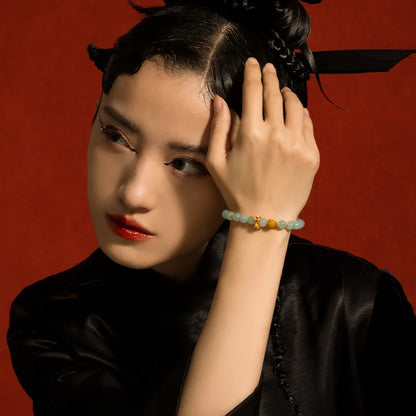 Hetian Jade Bead Bracelet | Tibetan Silver Minimalist