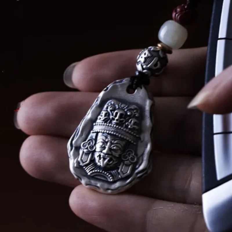 Female Wealth Goddess Tibetan Silver Pendant — Feng Shui Amulet