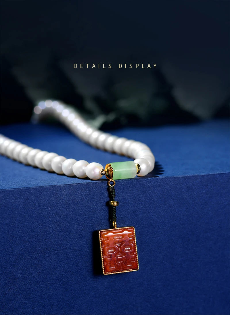 108-Bead Four-Circle Buddhist Bracelet with Freshwater Pearls