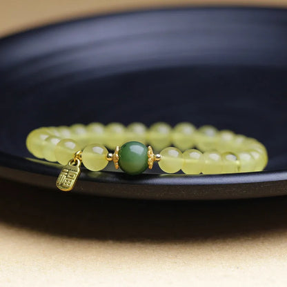 Beeswax & Hotan Jade Luck Bracelet — Single Loop Elegance