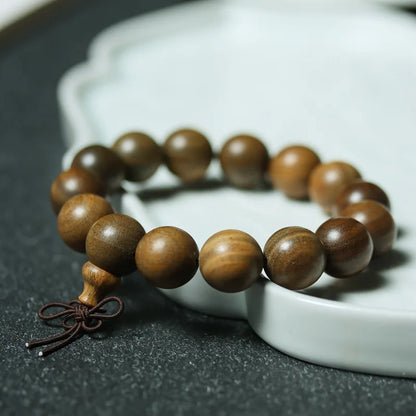 Green Buddha Sandalwood Bracelet — Ethnic Feng Shui Charm