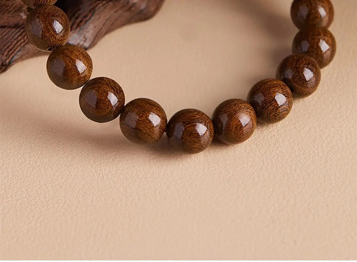 天然金丝楠木佛珠手串｜男女沉香木质念珠护身