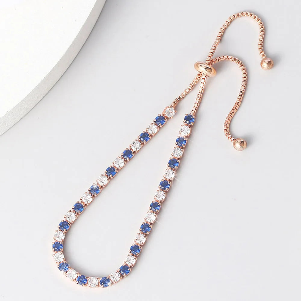 Mystic Blue Zirconia Adjustable Tennis Bracelet