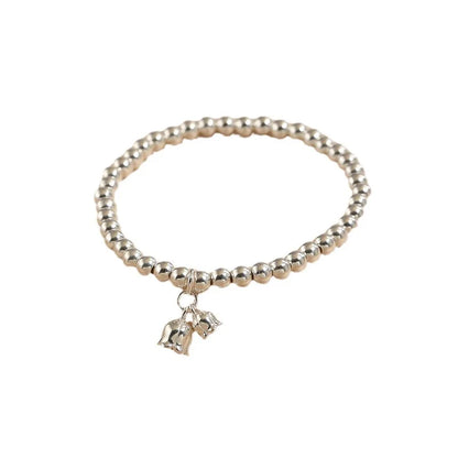 Hetian Jade S925 Silver Peanut Bracelet — Auspicious Beads