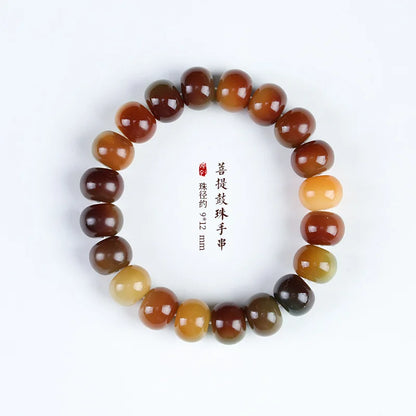 Weathered Bodhi Root Barrel Beads Bracelet — Mystic Finger Wrap