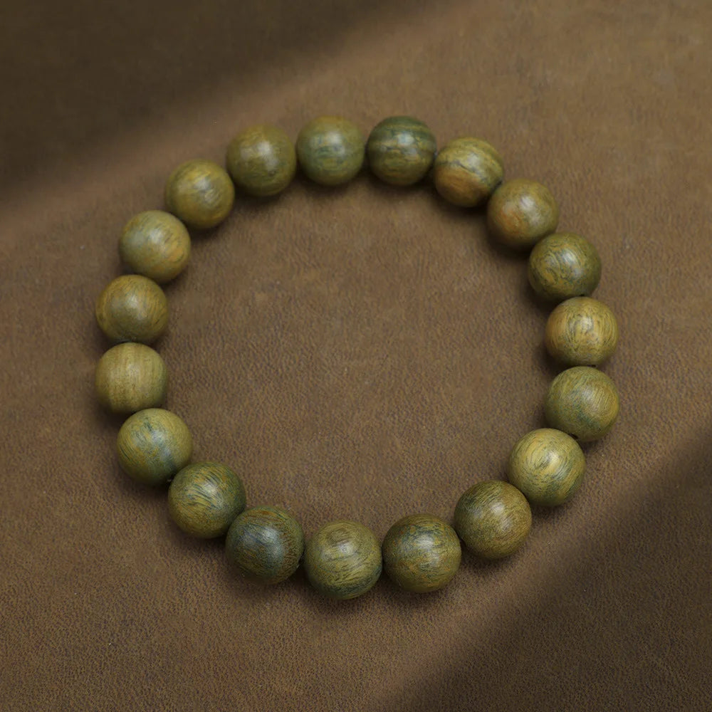 Green Buddha Sandalwood Bracelet — Ethnic Feng Shui Charm