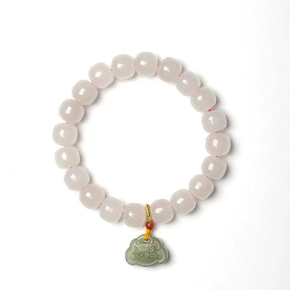 Handmade S925 Enamel Round-Bead Bracelet — Mystic Lucky Charm for Women