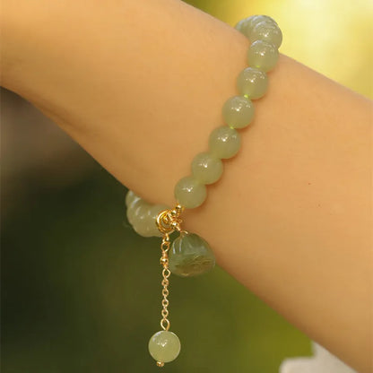 Lotus Pendant Freshwater Pearl Zircon Bracelet — Elegant Auspice