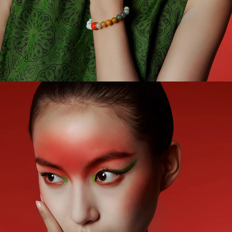 Amber & Yellow Turquoise Multi-Circle Buddha Bracelet