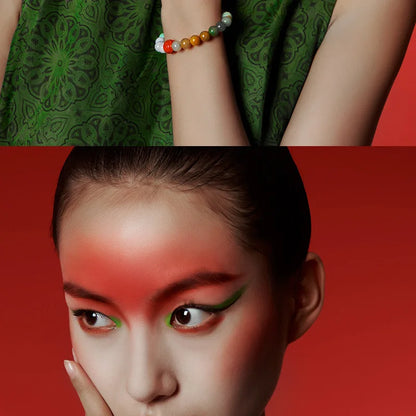 Amber & Yellow Turquoise Multi-Circle Buddha Bracelet