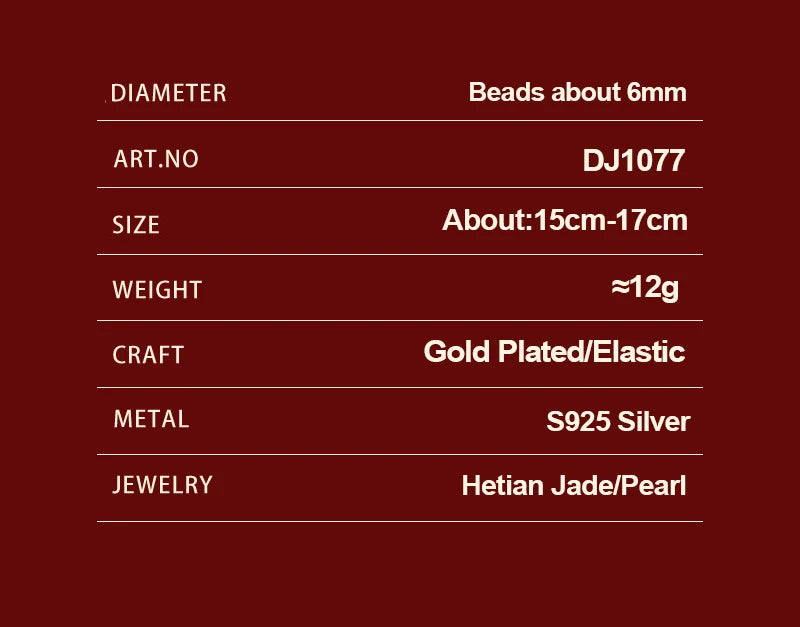 Hotan Jasper & 6mm Red Pearl S925 Bracelet — Fengshui Charm