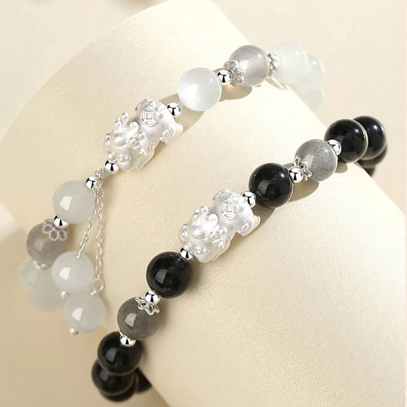 Clover Charm Rolo Chain Bracelet｜Italian-Style Silver Link