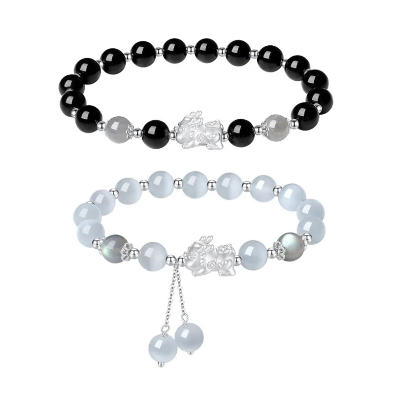 Clover Charm Rolo Chain Bracelet｜Italian-Style Silver Link