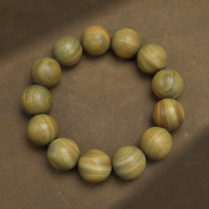 Green Buddha Sandalwood Bracelet — Ethnic Feng Shui Charm