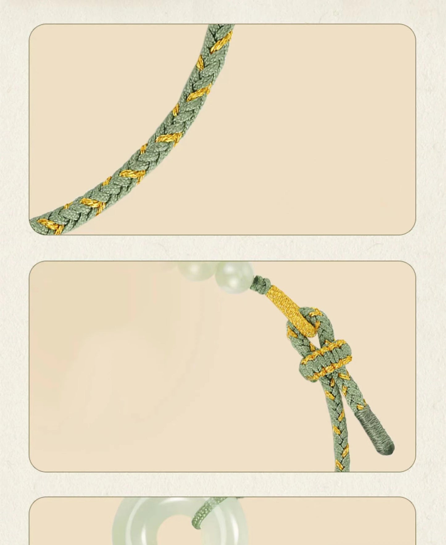 Natural Hetian Jade Lucky Buckle Braided Bracelet for Women