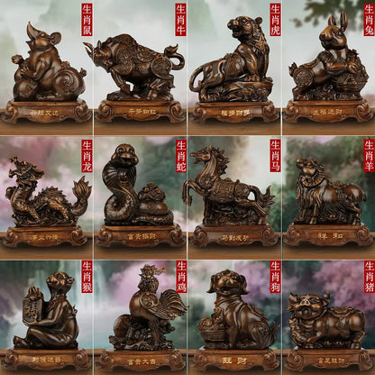 风水招财虎摆件｜镇宅纳福办公桌树脂工艺装饰