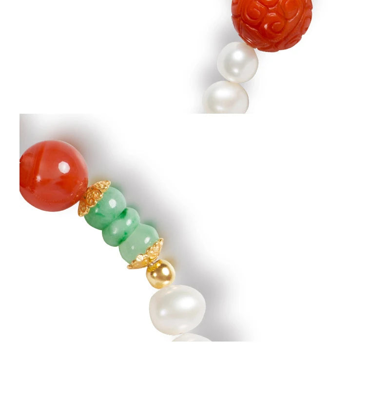 White Natural Freshwater Pearl Strand Bracelet｜Feng Shui Elegance