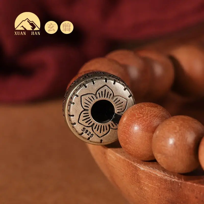 Peach Wood Zodiac Protection Bracelet — Garnet Talisman