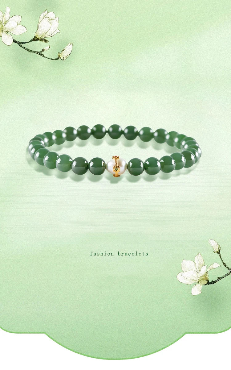 Hetian Jade & Jasper Pearl Bracelet – Ancient Style