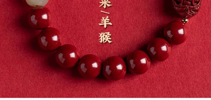 Cinnabar Zodiac Benmingfo Bracelet - Aventurine Amulet for Luck