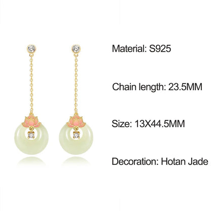 Hotan White Jade Lotus Bracelet｜Chinese Style Feng Shui Gift