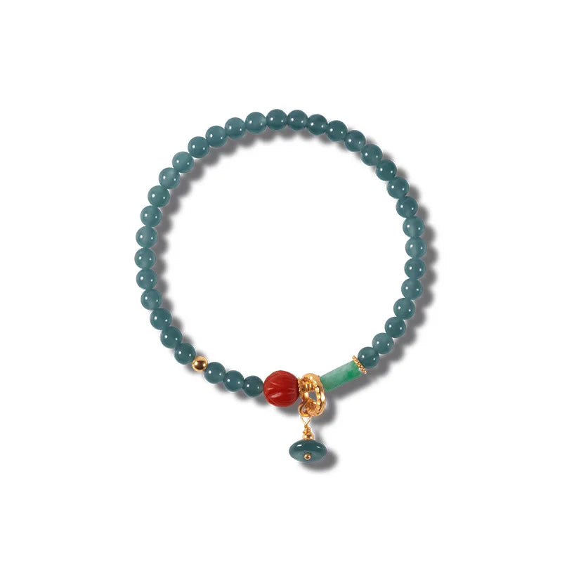 Hetian Jade 7mm Bead Bracelet with Pearl Accents Gift