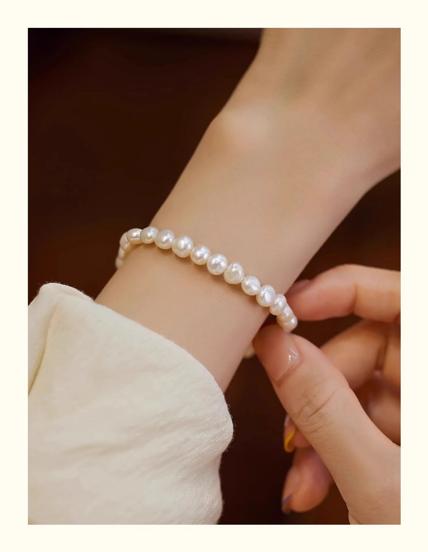 Natural Pearl & Hetian Jade Bracelet｜Wedding Feng Shui Charm