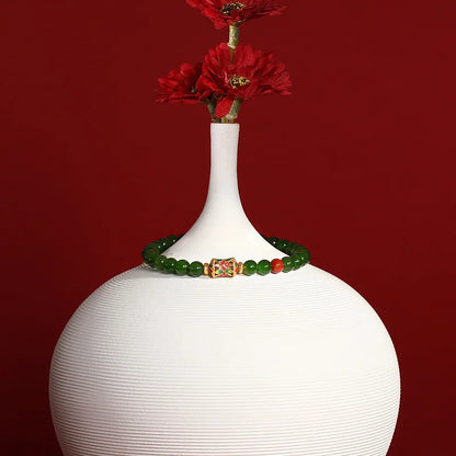 Hotan Jasper & Sterling Silver Hand-String Bracelet for Women