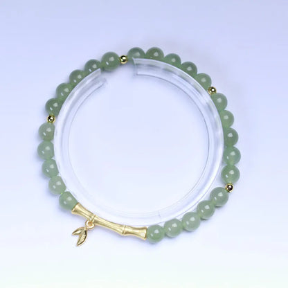 Lucky Jade Antique Gong Bell Bracelet — Boho Feng Shui Charm