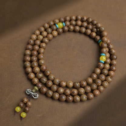 Old Seasoned Chicken Wing Wooden Buddha Prayer Beads Pieces Wind Men And Women Bracelet Holding Gift  Wooden jewelry