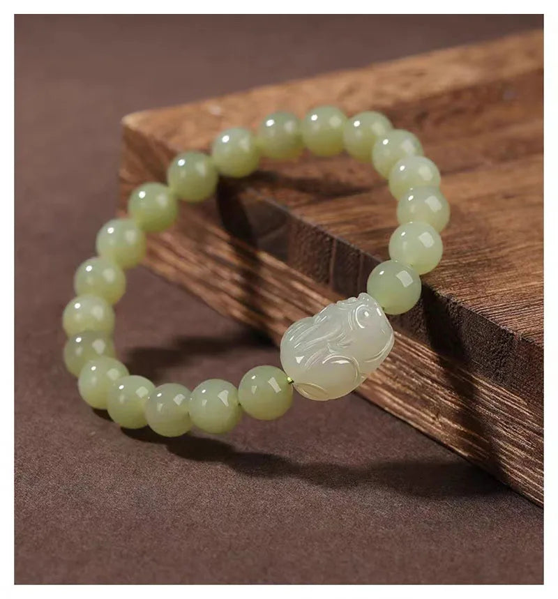 Hotan Blue Jade Couples Bracelet | Ethnic Brave Duo