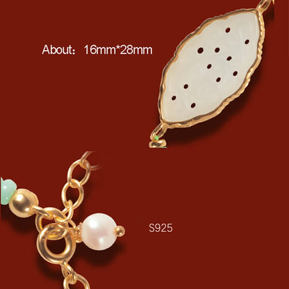 Hetian White Jade Abacus Bracelet — S925 Silver & 18K Gold