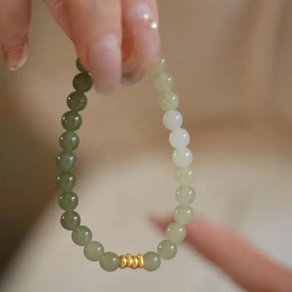 Natural Hotan Gradient Round Bead Bracelet for Her