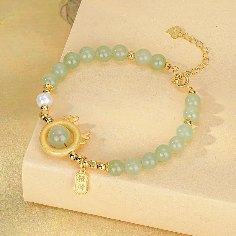 Hotan Jade Dragon Bracelet — Zodiac Birthday Gift