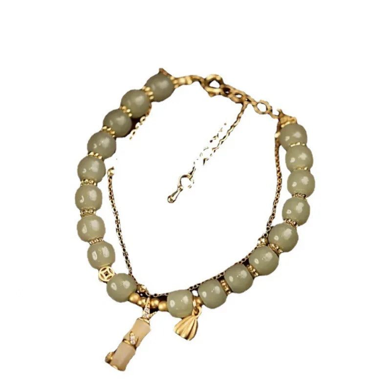 Double-layer Hetian Jade Bracelet – Lianpeng Retro Elegance