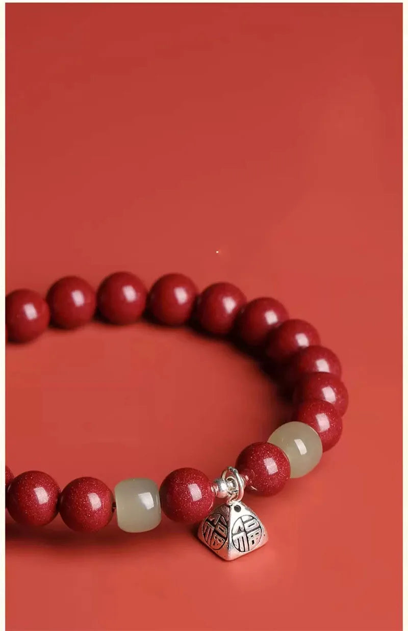 Cinnabar Ben Ming Nian Red-Rope Wealth Amulet Bracelet