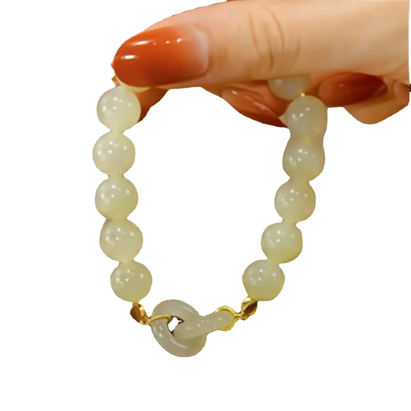 Hetian Jade Beaded Bracelet for Women — Natural A+++ Beads