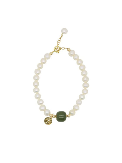 Hotan Jade Green Hand-String Bracelet｜Vintage Feng Shui Charm