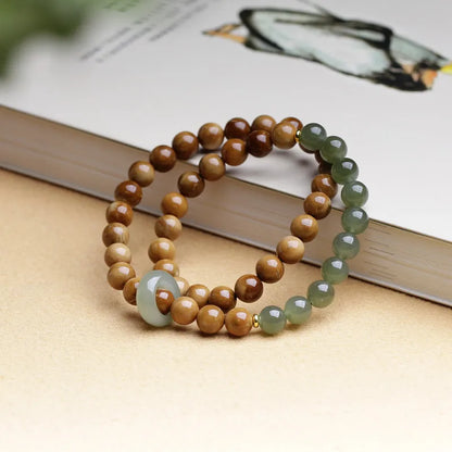 Hotan Jade 8mm Double-Layer Buddhist Bracelet｜Feng Shui Amulet