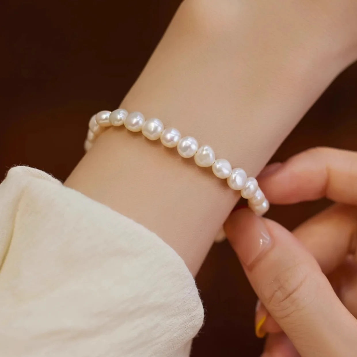 White Pearl & Hetian Jade Bracelet｜Wedding Gift Amulet