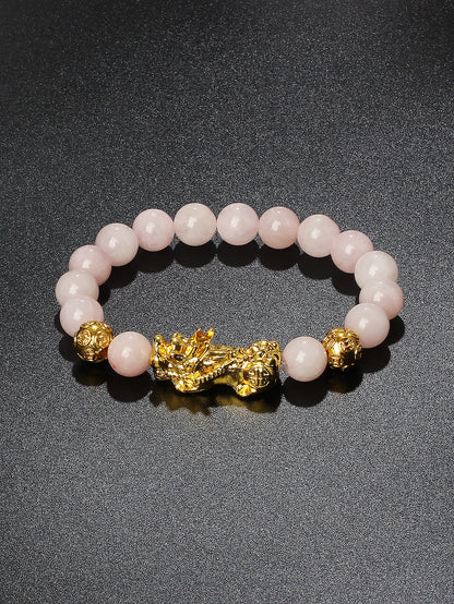 Gold Color Pi Xiu Bracelets Women Feng Shui Obsidian Wealth Pi Yao Bracelets Men 10m Dragon Mantra Bead Bangle Lucky Jewelry New