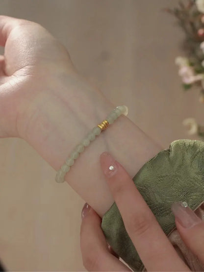 Natural Hotan Gradient Round Bead Bracelet for Her