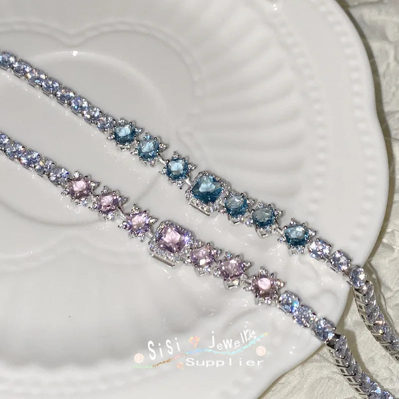 Pink Hexagonal Sparkle Zircon Bracelet - Mystic Charm