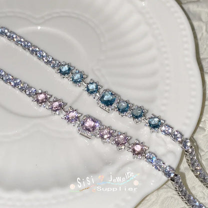 Pink Hexagonal Sparkle Zircon Bracelet - Mystic Charm