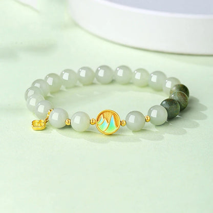 Green Enamel Bead Bracelet Hetian Jade – Feng Shui Charm