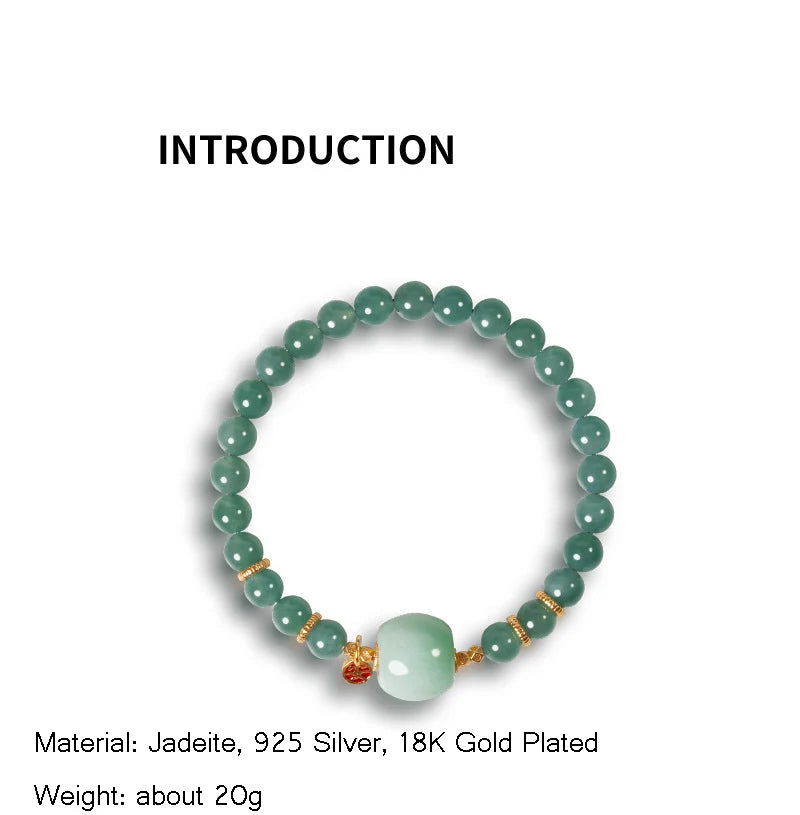 Natural Jade Emerald 10mm Green Bead Bracelet | Feng Shui Charm