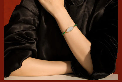 Hetian White Jade Abacus Bracelet — S925 Silver & 18K Gold