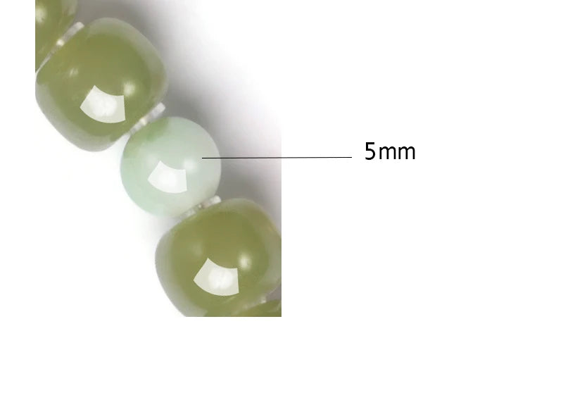 Natural Hetian Jade & Tibetan Silver Stretch Bracelet