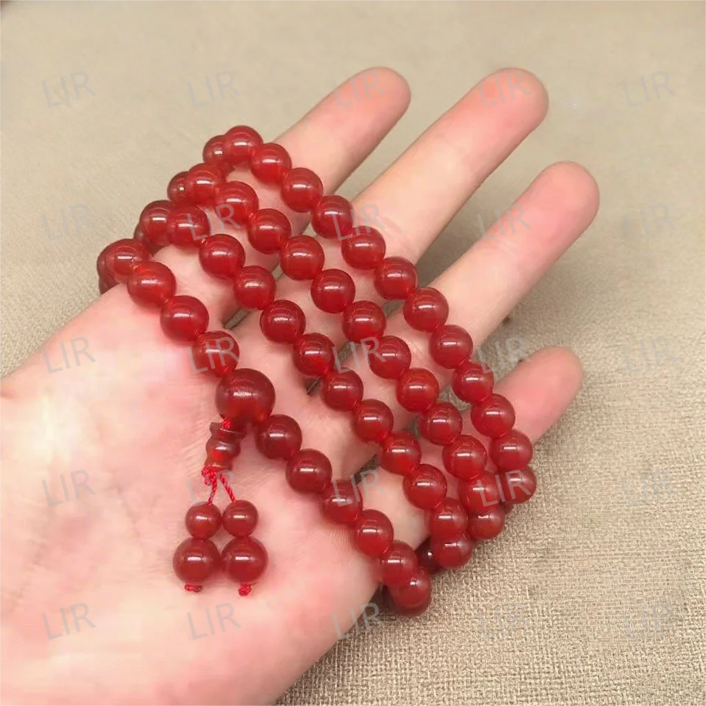 LIR A-Grade Red Agate 108 Beads 8mm Bracelet | Multi-Wear | Feng Shui | Unisex | Gift Box | Free Shipping